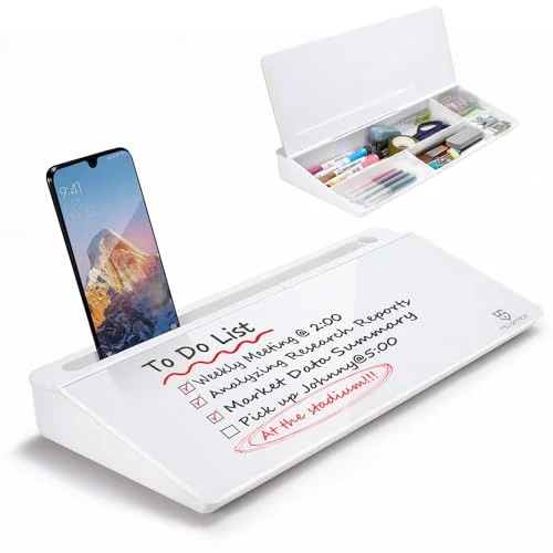 3. TSJ OFFICE Small Desktop Whiteboard with Drawer