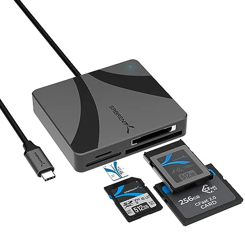 2. SABRENT USB-C Multi-Card Reader (CR-C4PM) — Best for Multi-Format Shooters
