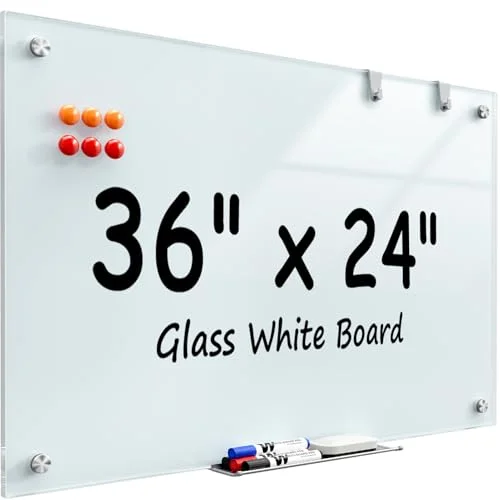 2. MaxGear 36” x 24” Glass Whiteboard
