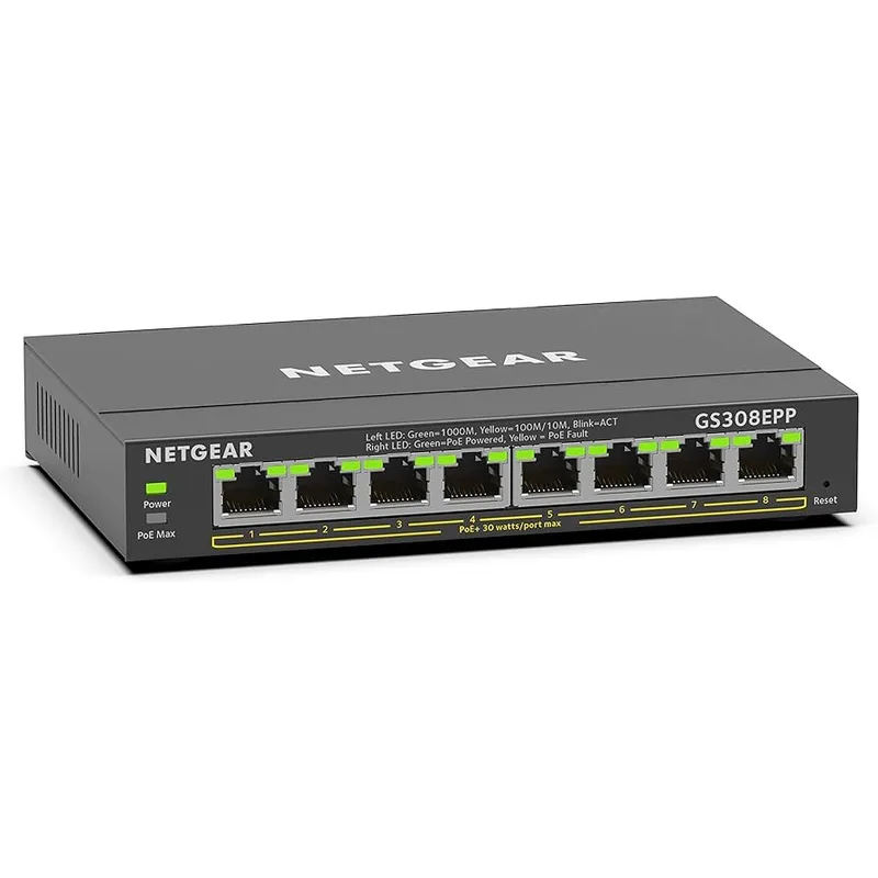 3. NETGEAR GS308PP — Best All-PoE 8-Port