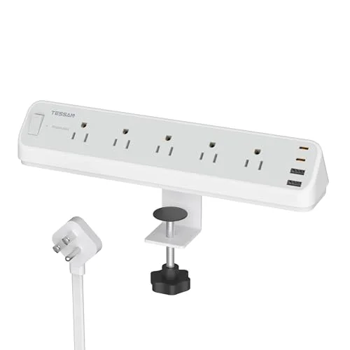 3. TESSAN Desk Clamp Power Strip — Best Desk Mount